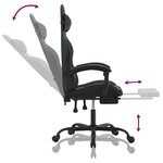 vidaXL Chaise de jeu avec repose-pied Noir Similicuir
