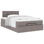 vidaXL Cadre de lit ottoman avec matelas taupe 120x200 cm tissu