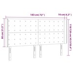 vidaXL Tête de lit à LED Taupe 183x16x118/128 cm Tissu