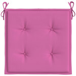 vidaXL Coussins de chaise de jardin lot de 2 rose 40x40x3 cm tissu