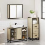 vidaXL Ensemble de meubles de salle de bain 3 Pièces chêne sonoma