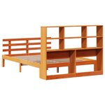 vidaXL Lit bibliothèque sans matelas cire marron 135x190 cm pin massif