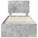 vidaXL Cadre de lit avec tête de lit Béton 90 x 200 cm Pin massif