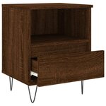vidaXL Table de chevet chêne marron 40x35x50 cm bois d’ingénierie