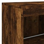 vidaXL Buffet avec lumières LED chêne fumé 81x37x67 cm