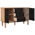 vidaXL Buffet OTTA Noir 113 5 x 43 x 73 cm Bois de pin massif
