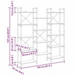 vidaXL Étagère Sonoma gris 156 x 25 x 167.5 cm Bois d'ingénierie