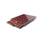 Médaillier numismatique Leuchtturm pour 54 pièces de 2 euros sans capsules.