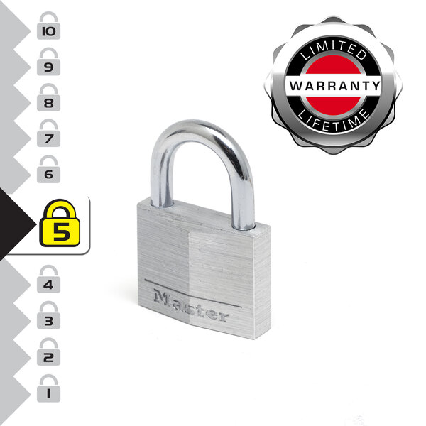 9140EURQNOP Lot de 4 Cadenas à Clé en Aluminium Massif  Gris  4 x 5 9 x 1 3 cm