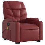 vidaXL Fauteuil inclinable de massage électrique rouge bordeaux