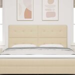 vidaXL Tête de lit avec tête de lit Crème 180 cm Cuir synthétique
