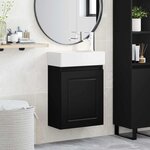 vidaXL Meuble de salle de bain avec robinet Noir 45 5 x 22 5 x 84 cm