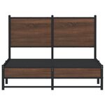 vidaXL Cadre de lit en métal avec tête de lit chêne marron 120x200 cm