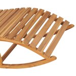 vidaXL Chaise longue à bascule avec coussin Bois de teck solide