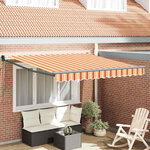 vidaXL Auvent Rayé jaune et orange 3 5 x 2 5 m Polyester et métal