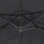 vidaXL Parasol de jardin à double tête avec LED noir 316x145 cm