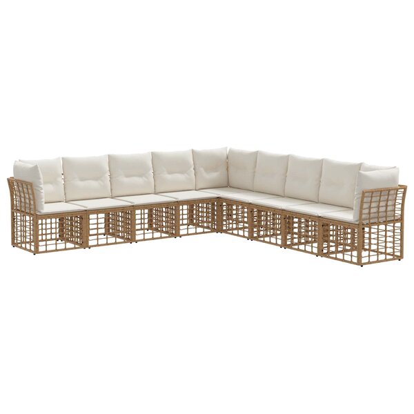 vidaXL Ensemble de canapés d'extérieur Naturel Polyester