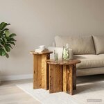 vidaXL Ensemble de tables d'appoint 2 pièces Bois ancien Ø 45 x 35 cm