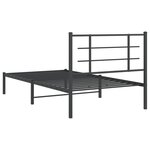 vidaXL Cadre de lit métal avec tête de lit noir 100x190 cm