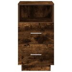 vidaXL Tables de chevet 2 Pièces avec 2 tiroirs chêne fumé 36x36x68 cm