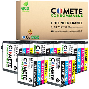18XL - 20 cartouches compatibles pour Epson 18 XL - COMETE