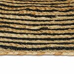vidaXL Tapis Naturel et Noir 60 x 200 cm Jute