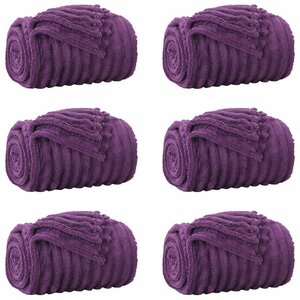 vidaXL Couvertures à jeter 6 Pièces Violet 150 x 130 cm Toison