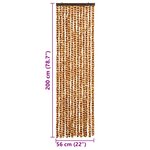 vidaXL Rideau anti-mouches ocre et blanc 56x200 cm chenille