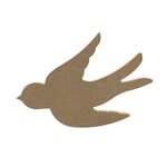 3 hirondelles en bois MDF à décorer - 15 cm