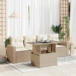 vidaXL Salon de jardin avec coussins 5 Pièces beige résine tressée