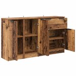 vidaXL Buffet avec tiroir 3 Pièces Bois Ancien Bois d'ingénierie