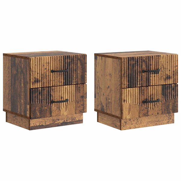 vidaXL Cabinet de chevet 2 Pièces Bois ancien 43 x 34 5 x 44 5 cm