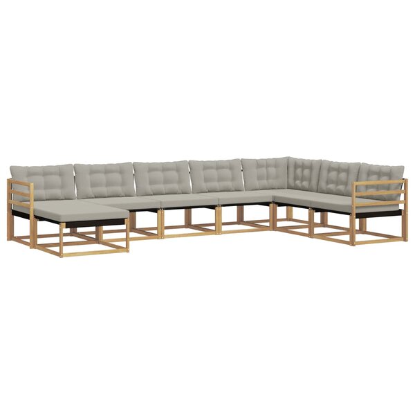 vidaXL Ensemble de canapés d'extérieur 8 Pièces Blanc et gris clair