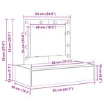 vidaXL Table de maquillage murale avec lumières LED en chêne noir