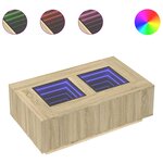 vidaXL Table basse avec LED infini chêne sonoma 116x69x40 cm