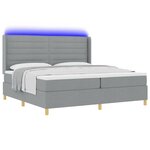 vidaXL Lit à ressorts avec matelas Gris clair 140 x 200 cm tissu