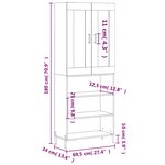 vidaXL Buffet haut Sonoma gris 69 5x34x180 cm Bois d'ingénierie