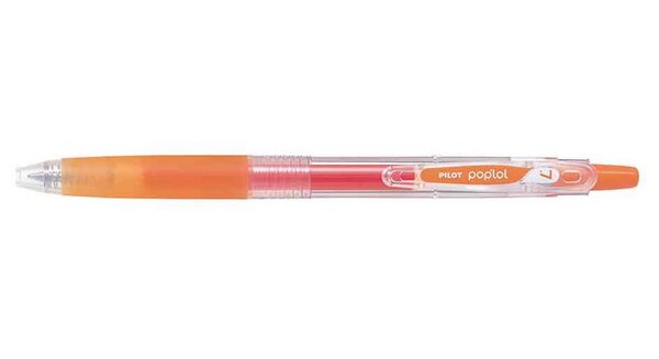 Roller Rétractable encre gel POP'LOL Pte 0 7 Trait 0 4 mm Orange PILOT