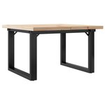 vidaXL Table basse cadre en O 70x70x40 5cm bois de pin massif et acier
