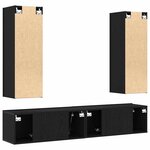 vidaXL Set de meubles TV mural en chêne noir  4 pièces en bois d'ingénierie