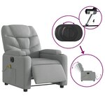 vidaXL Fauteuil de massage inclinable électrique gris clair tissu