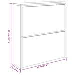 vidaXL Armoire à chaussures miroir à 2 niveaux Chêne marron 63x17x67cm