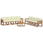 vidaXL Ensemble de canapés d'extérieur 9 pc Naturel et Crème