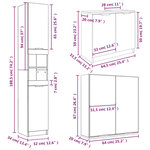 vidaXL Ensemble d'armoires salle de bain 3 Pièces blanc bois d'ingénierie