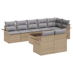Ensemble de canapé de jardin 9 pièces avec coussins en poly rotin noir vidaXL