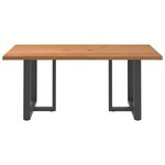 vidaXL Table à manger avec bord naturel 180x100x74cm bois massif chêne