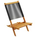 vidaXL Chaises de jardin pliantes lot de 4 noir bois d'acacia massif