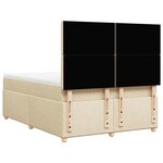 vidaXL Sommier à lattes de lit avec matelas Crème 140x190 cm Tissu