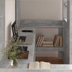 vidaXL Cadre de lit superposé avec bureau Gris béton 80 x 200 cm