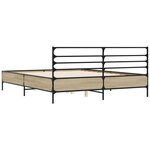 vidaXL Cadre de lit chêne sonoma 160x200 cm bois d'ingénierie et métal